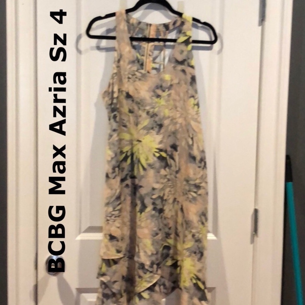 BCBG MAX AZRIA tropical floral arymetric dress US4
